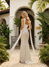 Chiffon Mermaid Strapless Polka Dot Formal Dresses