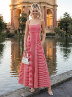 Satin A-Line Spaghetti Straps Plaid Formal Dresses