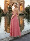 Satin A-Line Spaghetti Straps Plaid Formal Dresses