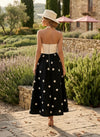 Satin A-Line Strapless Polka Dot Cocktail Dresses