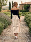 Chiffon A-Line Off the Shoulder Polka Dot Cocktail Dresses