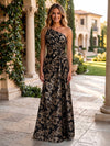 Jacquard Mermaid One Shoulder Pleated Formal Dresses
