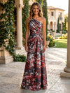 Jacquard Mermaid One Shoulder Pleated Formal Dresses
