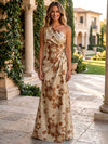 Jacquard Mermaid One Shoulder Pleated Formal Dresses