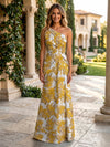 Jacquard Mermaid One Shoulder Pleated Formal Dresses