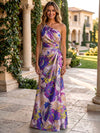 Jacquard Mermaid One Shoulder Pleated Formal Dresses