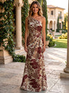 Jacquard Mermaid One Shoulder Pleated Formal Dresses