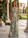Jacquard Mermaid One Shoulder Pleated Formal Dresses