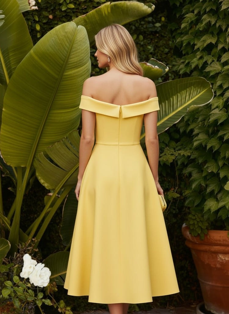 Satin A-Line Off the Shoulder Formal Dresses with 3D Flowers