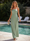 Satin Sheath Strapless Simple Formal Dresses