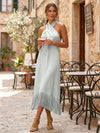 Satin Sheath Halter Cocktail Dresses with Tassels