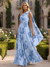 Chiffon A-Line One Shoulder Mother of the Bride Dresses with Sash