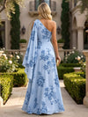 Chiffon A-Line One Shoulder Mother of the Bride Dresses with Sash
