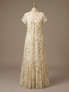 Chiffon A-Line High Neck Floral Print Formal Tent/ Trapeze Dresses