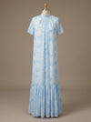 Chiffon A-Line High Neck Floral Print Formal Tent/ Trapeze Dresses