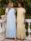 Chiffon A-Line High Neck Floral Print Formal Tent/ Trapeze Dresses