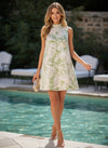 Jacquard Bodycon High Neck Pleated Formal Dresses
