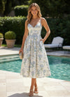Jacquard A-Line Spaghetti Straps Pleated Formal Dresses