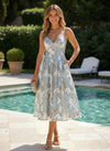Jacquard A-Line Spaghetti Straps Pleated Formal Dresses