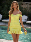 Sequin Bodycon Off the Shoulder Formal Dresses with Ruffles