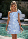 Jacquard Bodycon One Shoulder Pleated Formal Dresses