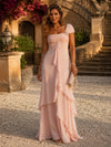 Chiffon A-Line One Shoulder Formal Dresses with Ruffles