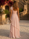 Chiffon A-Line One Shoulder Formal Dresses with Ruffles