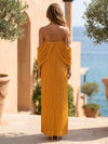 Chiffon Sheath Off the Shoulder Formal Dresses with Delicate Pleated