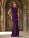 Jersey Mermaid Crew Neck Formal Dresses with 3D Flowers