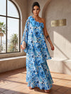 Chiffon A-Line One Shoulder Formal Tent/ Trapeze Dresses with 3D Flowers