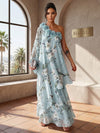 Chiffon A-Line One Shoulder Formal Tent/ Trapeze Dresses with 3D Flowers