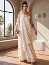 Chiffon A-Line One Shoulder Formal Tent/ Trapeze Dresses with 3D Flowers