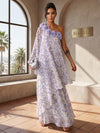 Chiffon A-Line One Shoulder Formal Tent/ Trapeze Dresses with 3D Flowers