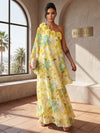 Chiffon A-Line One Shoulder Formal Tent/ Trapeze Dresses with 3D Flowers