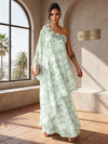 Chiffon A-Line One Shoulder Formal Tent/ Trapeze Dresses with 3D Flowers