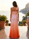 Satin Mermaid One Shoulder Formal Dresses with Pleated
