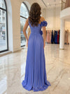 Chiffon Mermaid One Shoulder Formal Dresses with Delicate Pleated