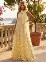 Tulle A-Line Halter Formal Dresses with 3D Butterflys