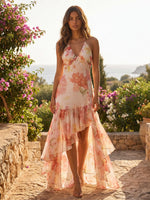 Chiffon A-Line Halter Formal Dresses with Ruffles