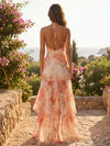 Chiffon A-Line Halter Formal Dresses with Ruffles