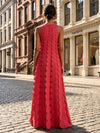 Jersey A-Line Crew Neck Formal Dresses with Disc Rows