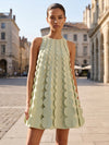 Jersey A-Line Crew Neck Formal Dresses with Disc Rows