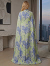 Jacquard Sheath High Neck Formal Dresses with Caps