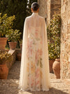 Chiffon A-Line High Neck Formal Dresses with Wraps