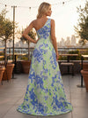 Jacquard A-Line One Shoulder Formal Dresses with Side Slit