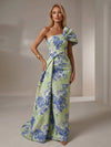 Jacquard Mermaid One Shoulder Pleated Formal Dresses