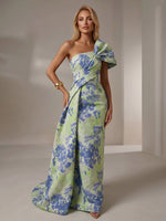 Jacquard Mermaid One Shoulder Pleated Formal Dresses