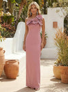Mermaid One Shoulder Formal Dresses with 3D Flowers