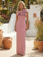 Mermaid One Shoulder Formal Dresses with 3D Flowers