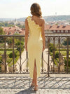 Mermaid	One Shoulder Cocktail Dresses with 3D Flowers
